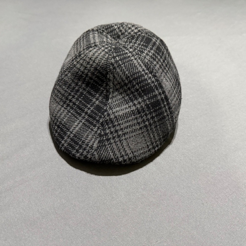 Woolrich Flat Cap Mens Small Grey Black Plaid Wool Blend Newsboy Ivy Hat